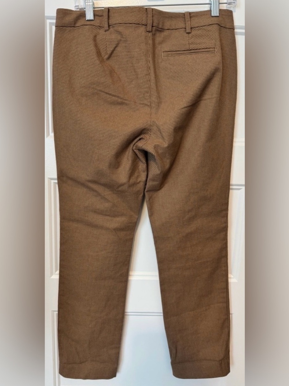 Lauren Ralph Lauren Petite Houndstooth Ankle Pants 4P Brown Stretch - Picture 8 of 8
